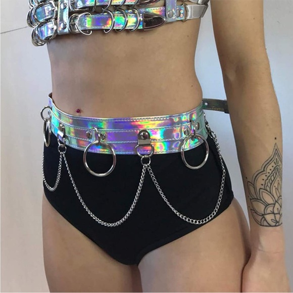 Iridescent Rave Chain Belt - Picture 6 of 8